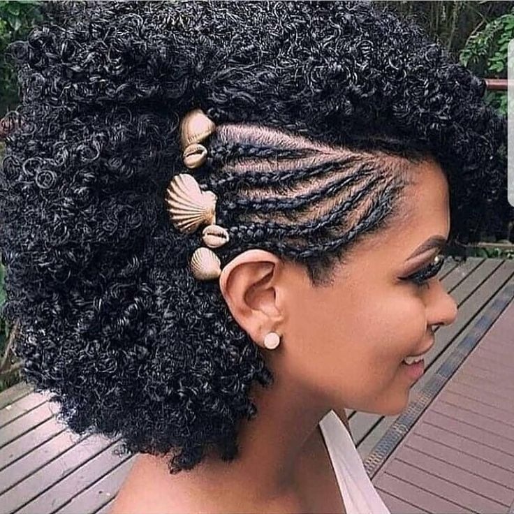 afro with braided sides