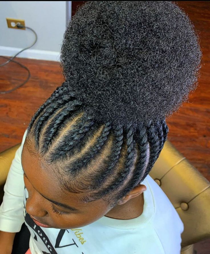 cornrow braids with afro