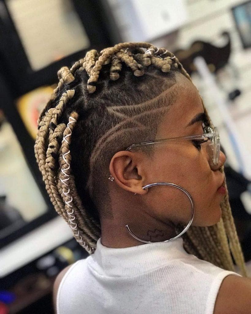 fade with braided afro