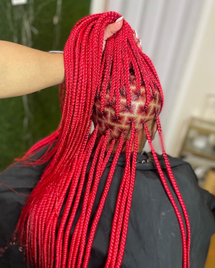 knotless red braid