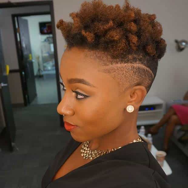 natural afro with shaved sides