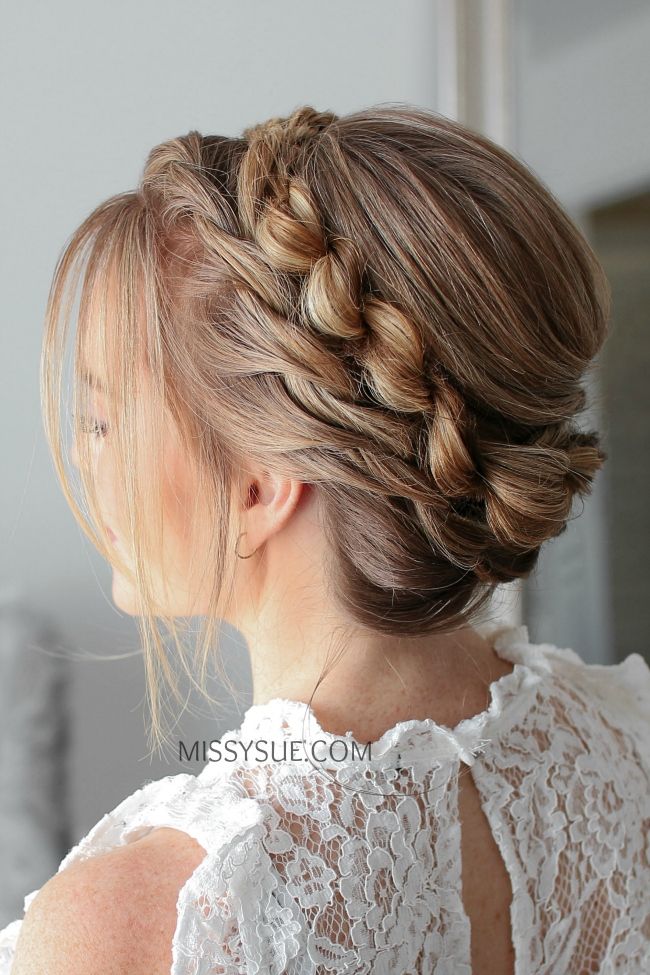 twisted crown with side braid
